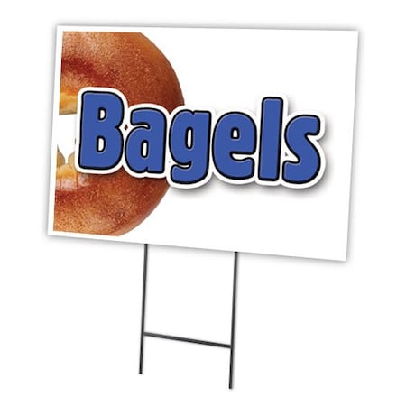 Signmission Bagels1 Yard Sign & Stake outdoor plastic coroplast window, C-1216-DS-Bagels1 C-1216-DS-Bagels1